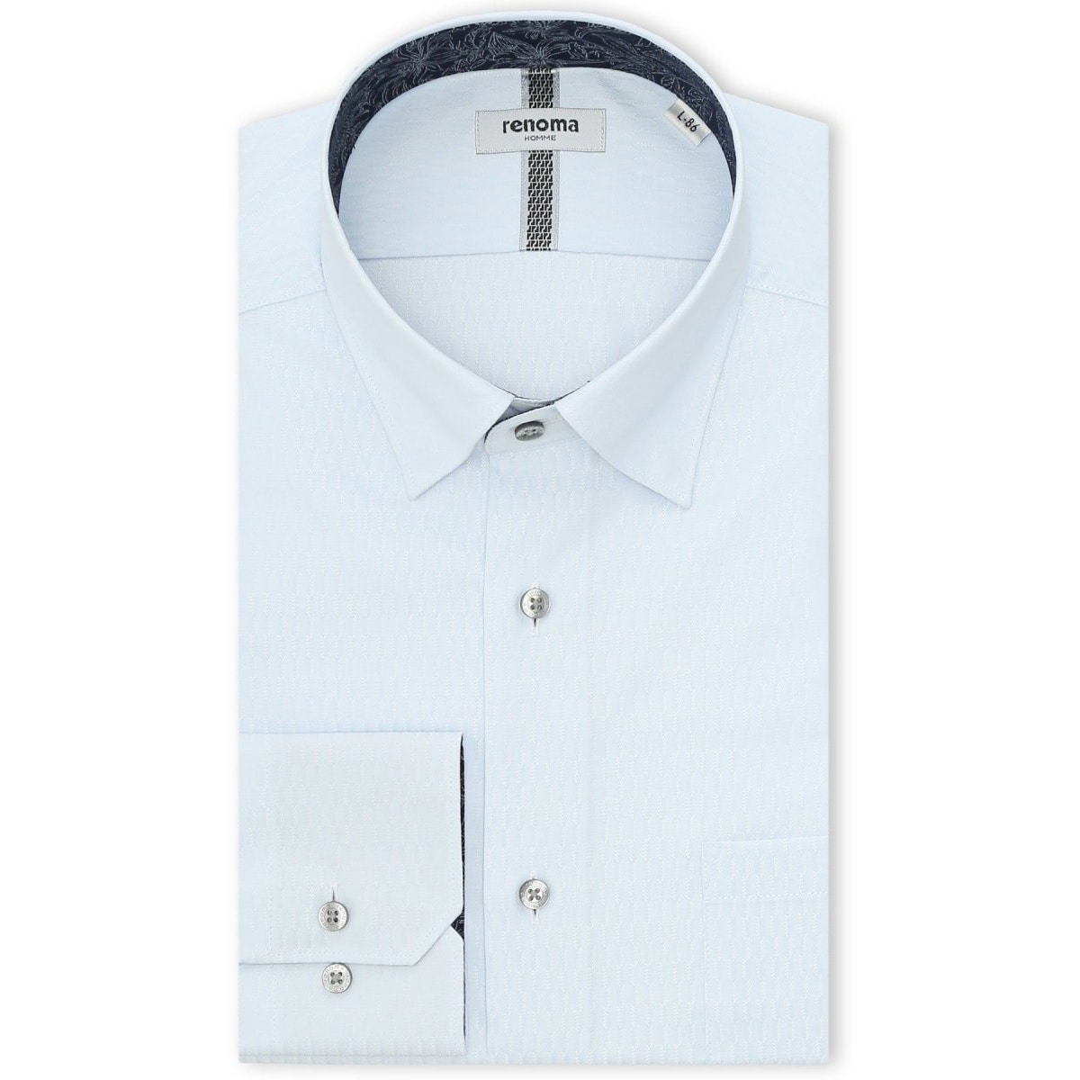 綿混 イージーアイロン】レノマ オム スナップダウン ビジネスドレス