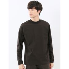 【ストレッチ シルケットコットン】タカキュー モックネック 長袖Tシャツ