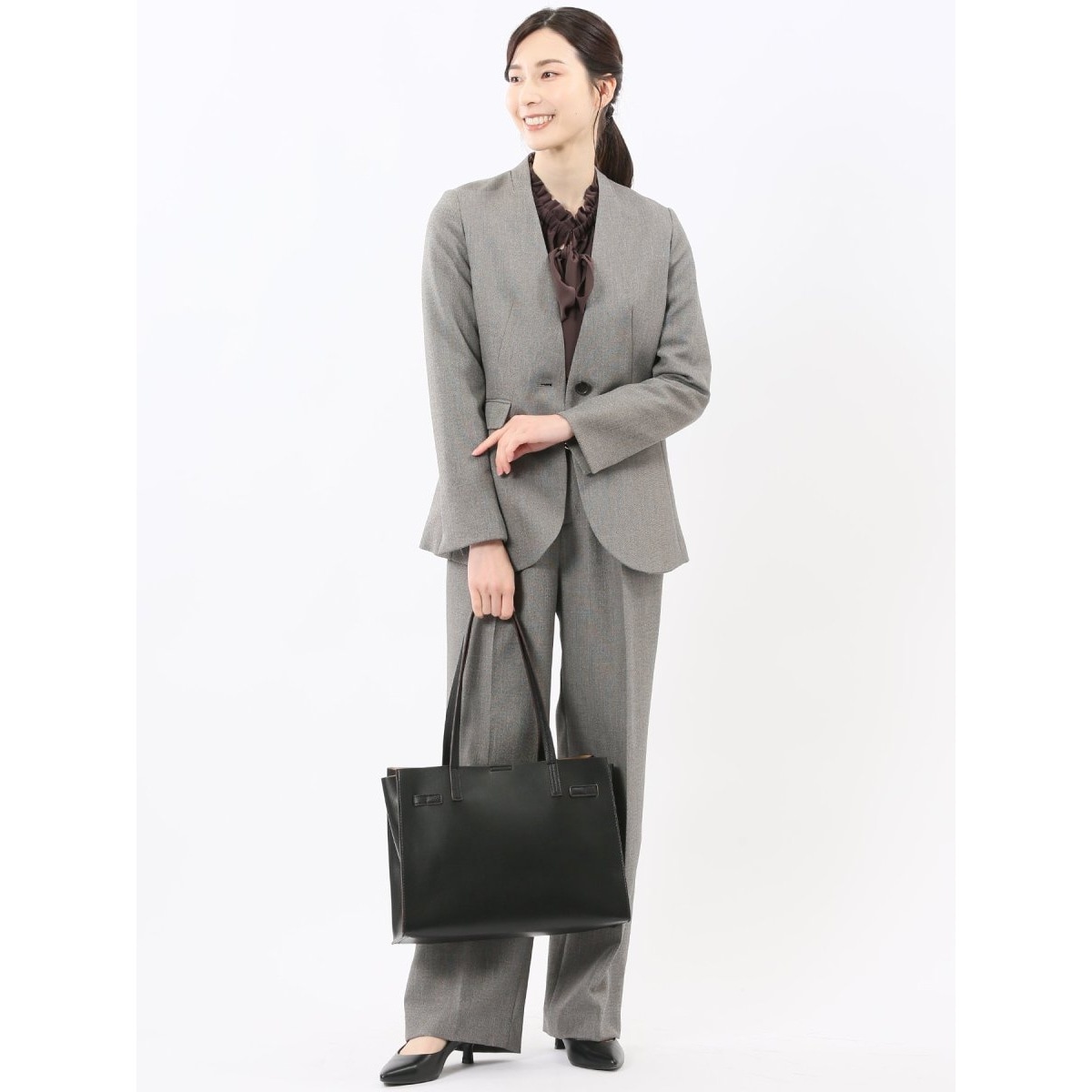 TAKA-Qレディース上下スカートパンツスーツセットＬ タカキュー(TAKA-Q) レディース パンツスーツ・スカートスーツ