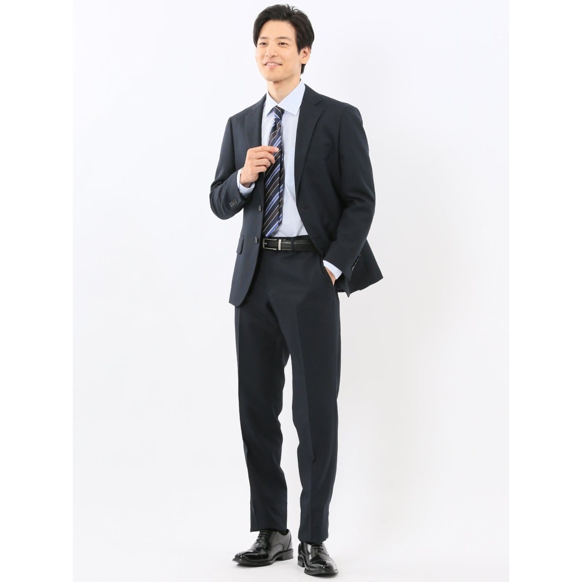 アレキサンダージュリアン ウール混ストレッチ 2ボタンコーディネート3