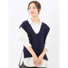 【ハンドウォッシャブル】タカキュー  ミラノ Vネック ニットベスト