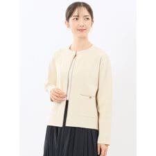 【ハンドウォッシャブル】タカキュー  配色ニットジャケット