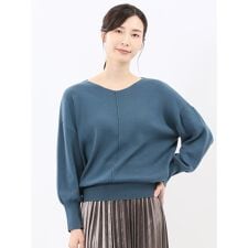 タカキュー(TAKA-Q)の【ストレッチ セーター】m.f.エディトリアル センターハギ Vネック ニットプルオーバー