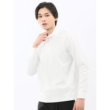 【ロンT インナー】m.f.エディトリアル ウェーブジャガード モックネック長袖Tシャツ
