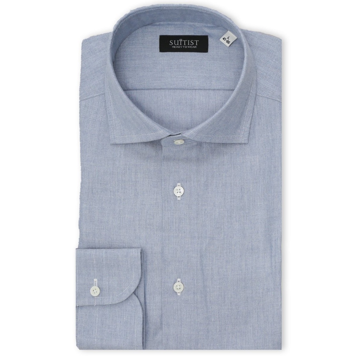 綿100％ フランネル】スーティスト ワイドカラー ビジネスドレス長袖
