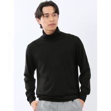 【ウォッシャブル ウール混】タカキュー タートルネック ニットセーター