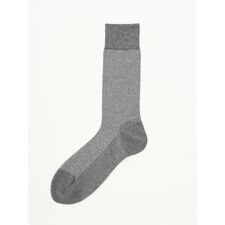 【抗菌防臭 綿100% 靴下 ビジネス】タカキュー ヘリンボン柄 クルー丈ソックス