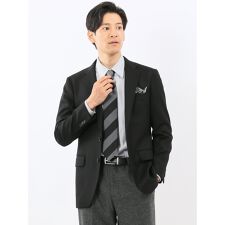 【ストレッチ ウール100%】スーティスト 2ボタンジャケット 黒