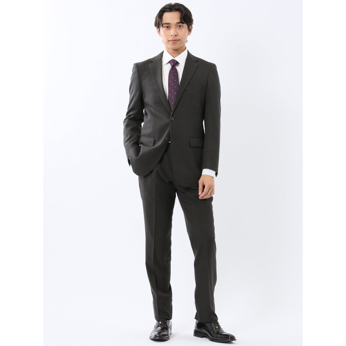 ベルベット調】レノマ オム 2ボタン3ピース ビジネスセットアップ