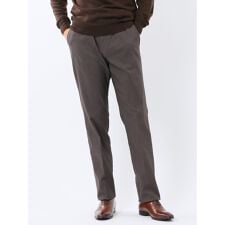 【ストレッチ ウォッシャブル 裏起毛】タカキュー ノータックスラックス 茶(セットアップ可能)