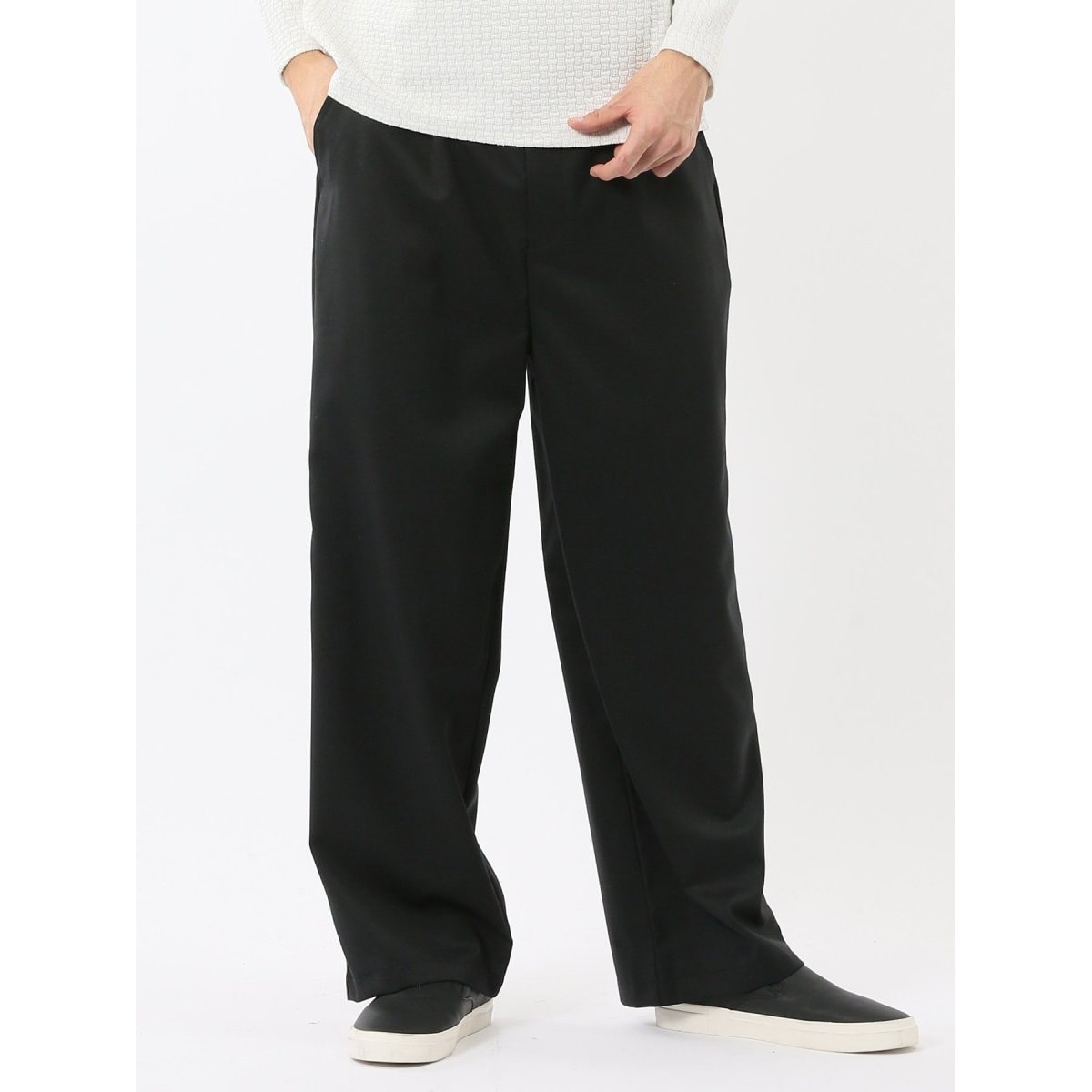 レノマ オム 軽量 ノータックビジネスパンツ プリントライトグレー