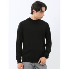 【ウール混 ウォッシャブル】タカキュー モックネック ニットプルオーバー
