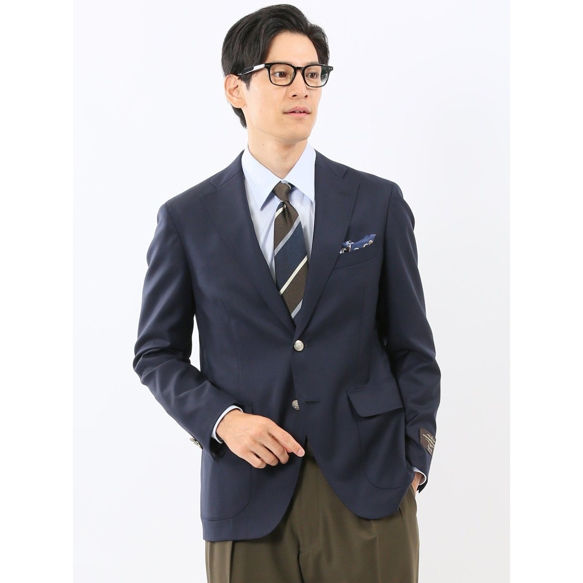 ストレッチ ウール100%】スーティスト 2ボタンジャケット 黒