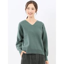 【ストレッチ ハンドウォッシャブル】タカキュー ミラノ Vネック ニットプルオーバー