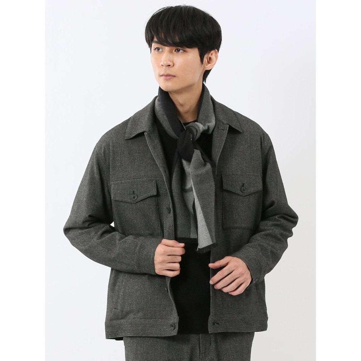 ストレッチ 吸水速乾 防シワ】m.f.エディトリアル 2ボタンジャケット