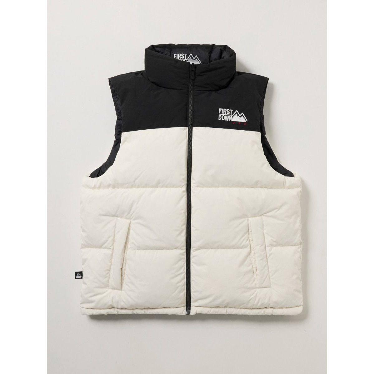 新レーベル ADABAT NAVY】撥水グレンチェック中綿ベスト | アダバット