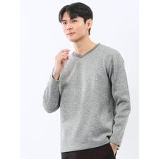 【裏起毛】タカキュー カルゼ Vネック長袖Tシャツ