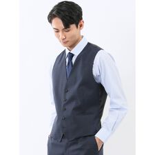 【マルゾット ウール混】スーティスト ジレベスト チェック紺(セットアップ可能)