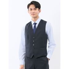 【マルゾット ウール混】スーティスト ジレベスト 組織紺(セットアップ可能)