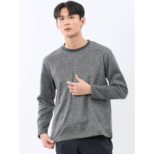 【裏起毛】タカキュー ヘリンボン クルーネック長袖Tシャツ