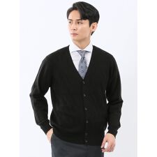 【ウォッシャブル ウール混】タカキュー ダイヤ柄 ニットカーディガン