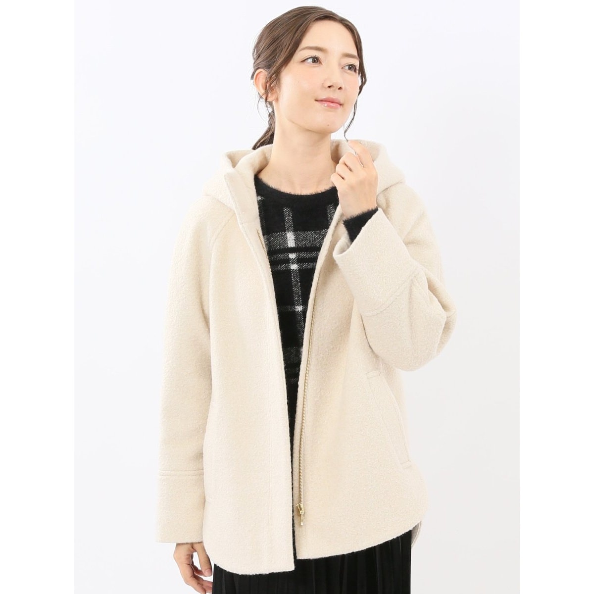 タカキュー（TAKA−Q）/【ハンドウォッシャブル】m．f．エディトリアル フーデッド ショートコート ハンドウォッシャブル】m.f.エディトリアル フーデッド ショートコート