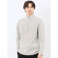 【ウォッシャブル ストレッチ】タカキュー ハーフジップ スタンドニット セータ―