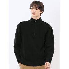 【ウォッシャブル ストレッチ】タカキュー ハーフジップ スタンドニット セータ―