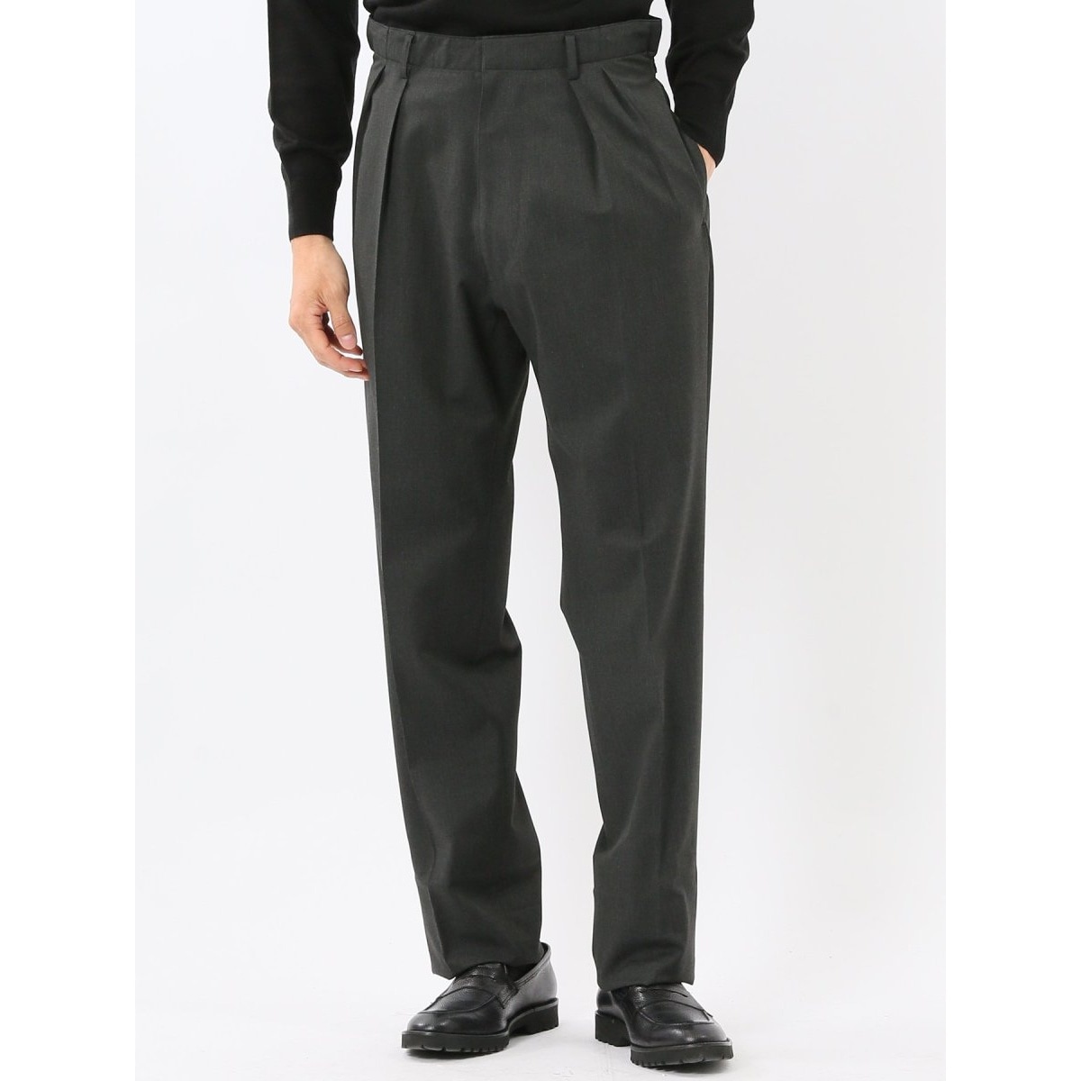 ストレッチ 別珍】m.f.エディトリアル ツータックスラックス