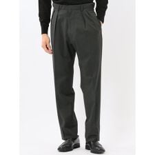 【ストレッチ ウール混】m.f.エディトリアル ツータック ワイドスラックス