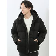 【フード脱着 ややゆったり ハンドウォッシャブル】タカキュー カットジャガード 中綿ブルゾン