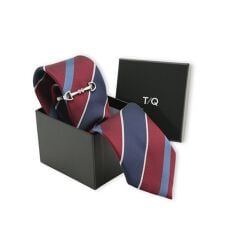 【2点セット ギフトケース入り】タカキュー ネクタイ＆タイバー