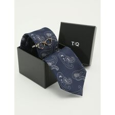 【2点セット ギフトケース入り】タカキュー ネクタイ＆タイバー