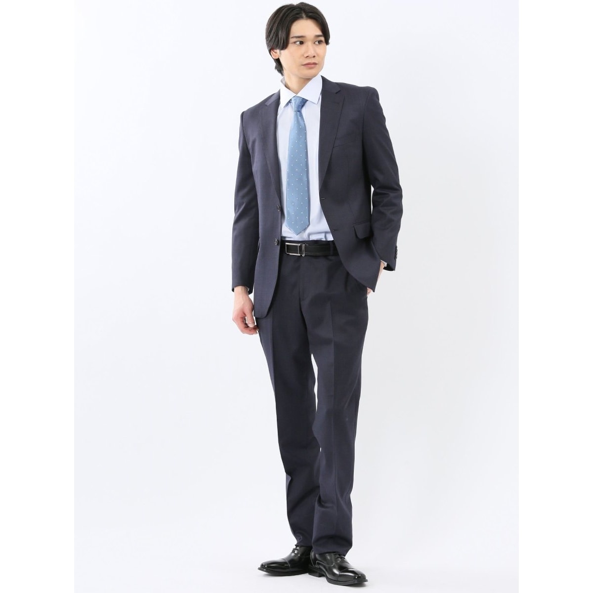 タカキュー（TAKA−Q）/【光沢 ウール混 ストレッチ】タカキュー 2ボタン4ピース6WAY ビジネスセットアップスーツ 紺 光沢 ウール混 ストレッチ】タカキュー 2ボタン4ピース6WAY ビジネス