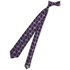 【モード ラインストーン付き】レノマオム シルク ナロータイ 7.0cm幅