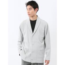 【イージーケア 羽織り】タカキュー 綿混鹿の子 ショールカーディガン