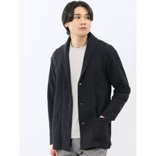【イージーケア 羽織り】タカキュー 綿混鹿の子 ショールカーディガン