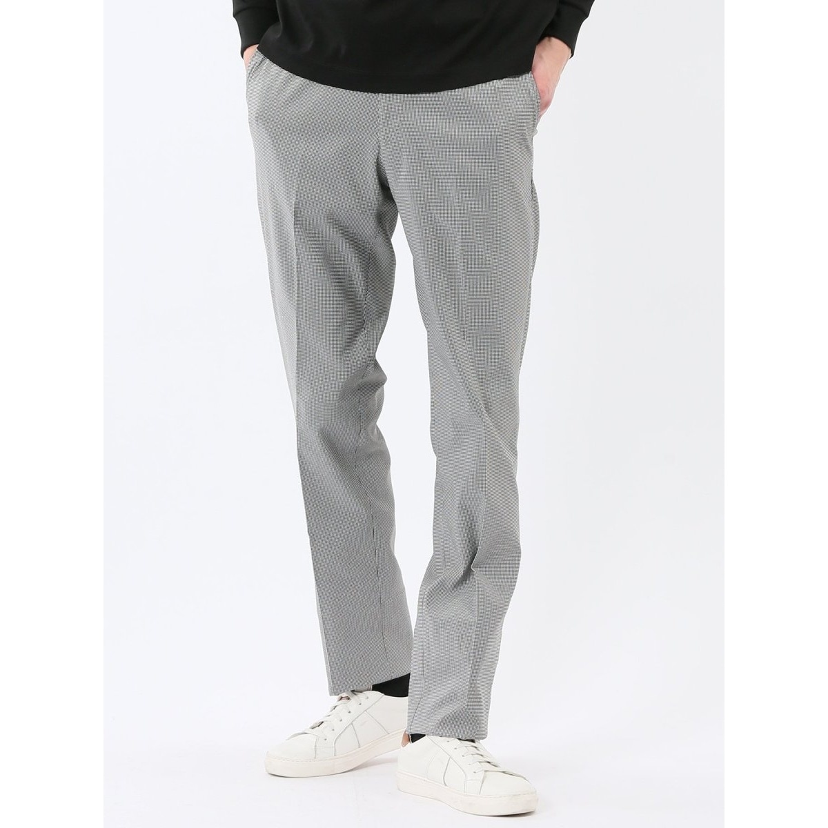 【ストレッチ ウォッシャブル イージーケア】タカキュー ノータックスラックス 千鳥(セットアップ可)