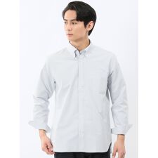 【ややゆったり リラックス】タカキュー 綿混オックス ボタンダウン 長袖 シャツ