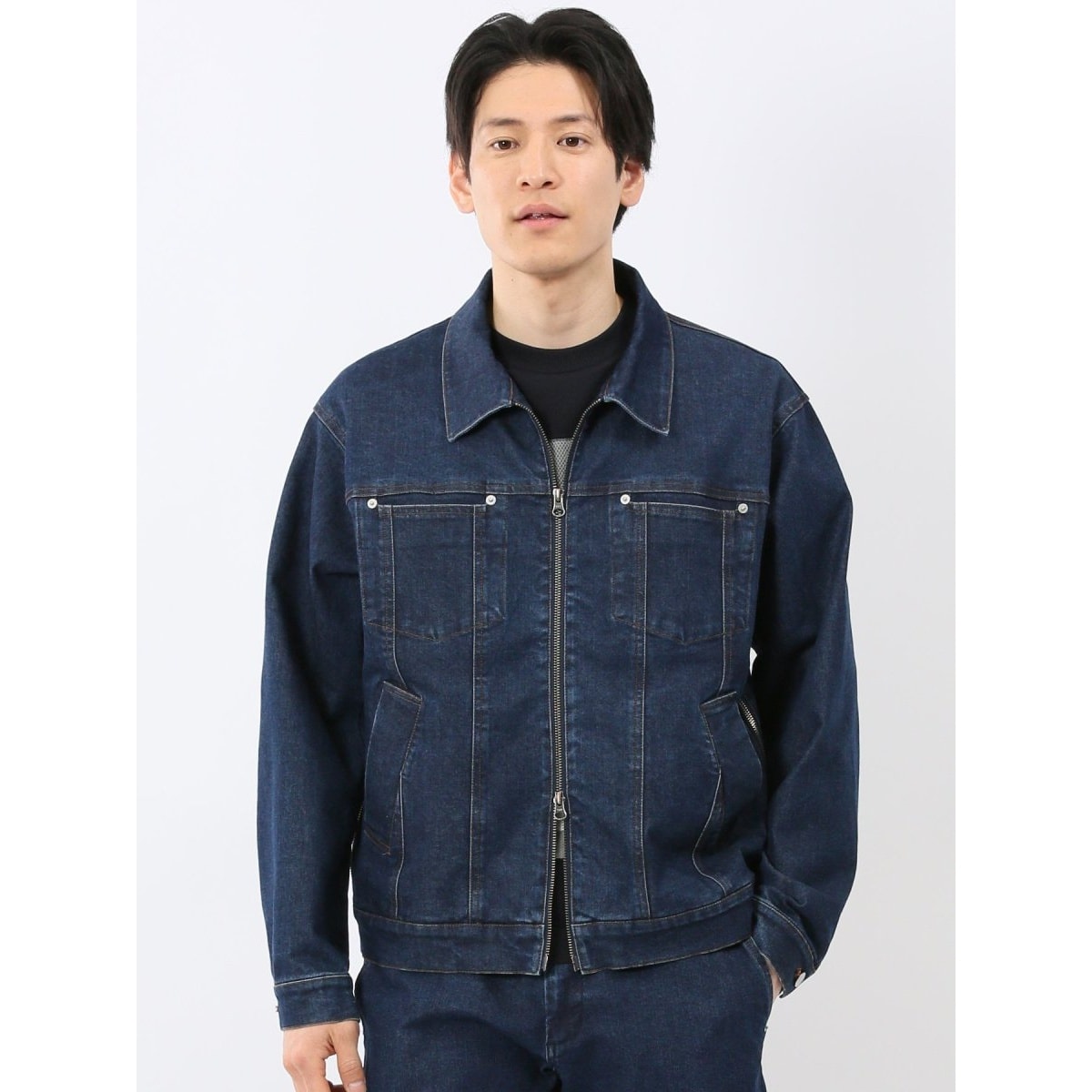ストレッチ ウォッシャブル】タカキュー デニム ブルゾン(セットアップ
