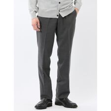 ウォッシャブル ウール混 ノータックスラックス