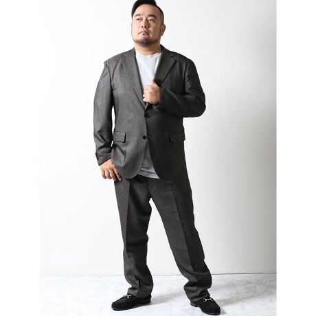 大きいサイズ グランバック Grand Back モルビドデニム 2ボタン2ピーススーツ チャコール グランバック Grand Back ファッション通販 マルイウェブチャネル