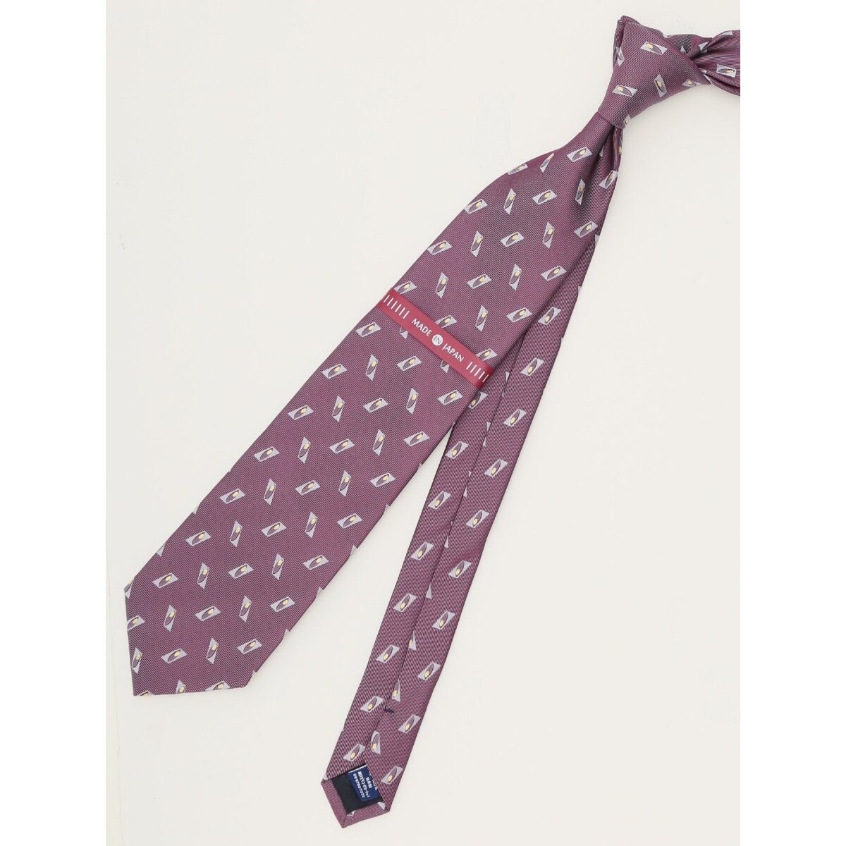 大きいサイズ】ファットゥーラ シルク小紋柄 ネクタイ 8.5cm幅