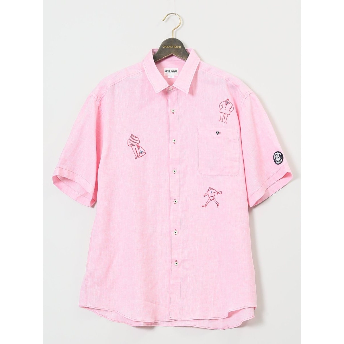 グランバック（GRAND−BACK）/【大きいサイズ】シナコバ 麻 レギュラーカラー半袖シャツ 大きいサイズ】シナコバ 麻 レギュラーカラー半袖シャツ | グラン