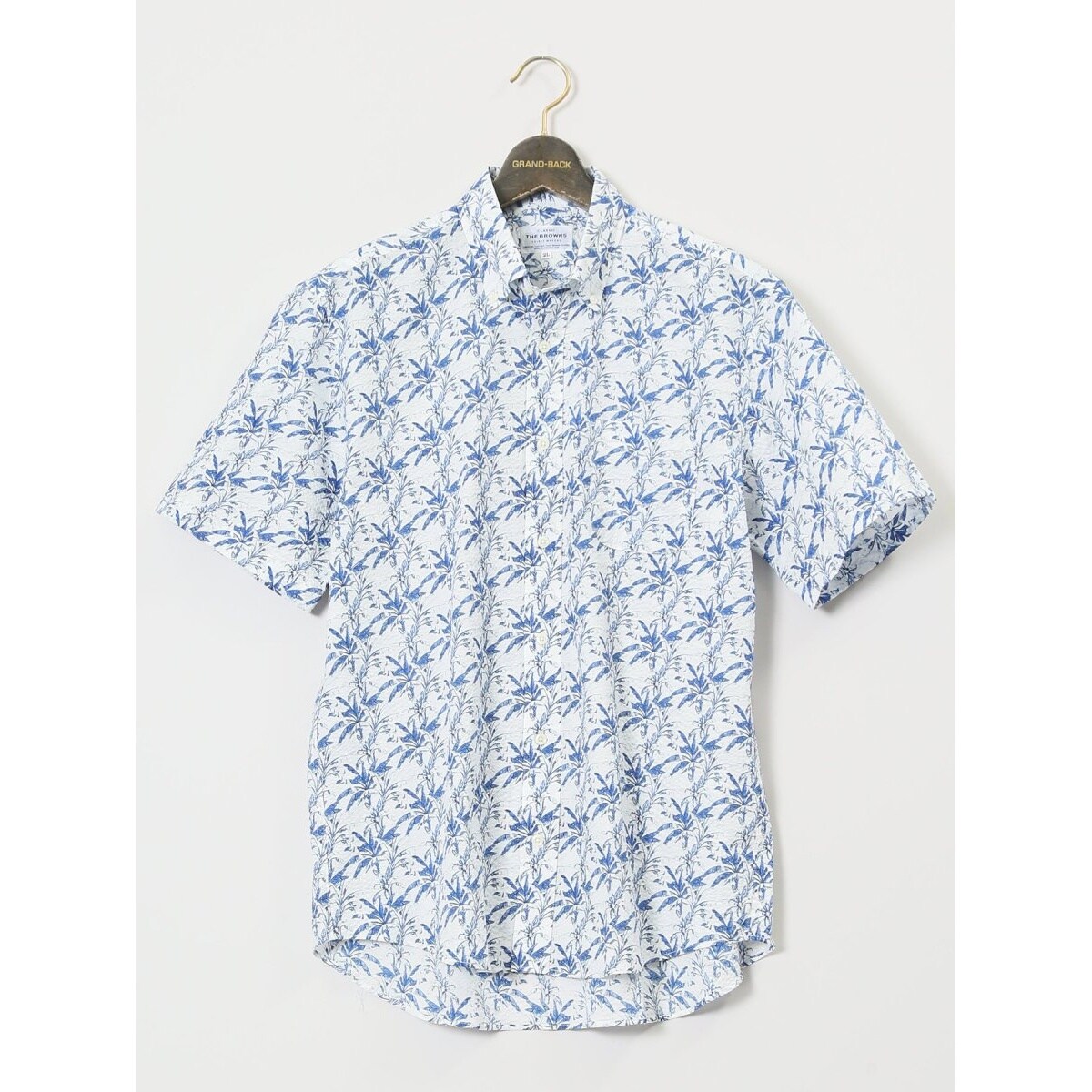 グランバック（GRAND−BACK）/【大きいサイズ】【日本製】【綿リップル】【吸水速乾】ボタンダウン半袖シャツ 大きいサイズ】【日本製】【綿リップル】【吸水速乾】ボタンダウン半袖