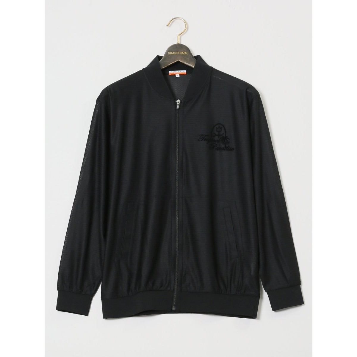 グランバック（GRAND−BACK）/【大きいサイズ】カステルバジャック フロッキープリント フルジップアウター 大きいサイズ】カステルバジャック フロッキープリント フルジップ