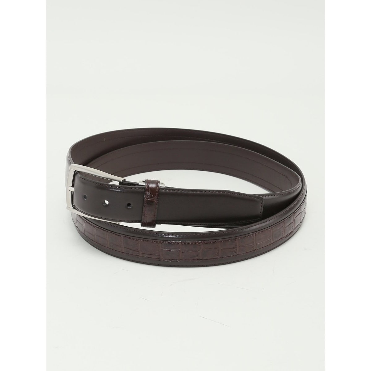 大きいサイズ】ファットゥーラ 日本製 クロコ型押し レザーベルト