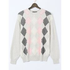 グランバック(GRAND-BACK)の【大きいサイズ】グランバック/GRAND-BACK カシミヤ100％ ジャカード クルーニット