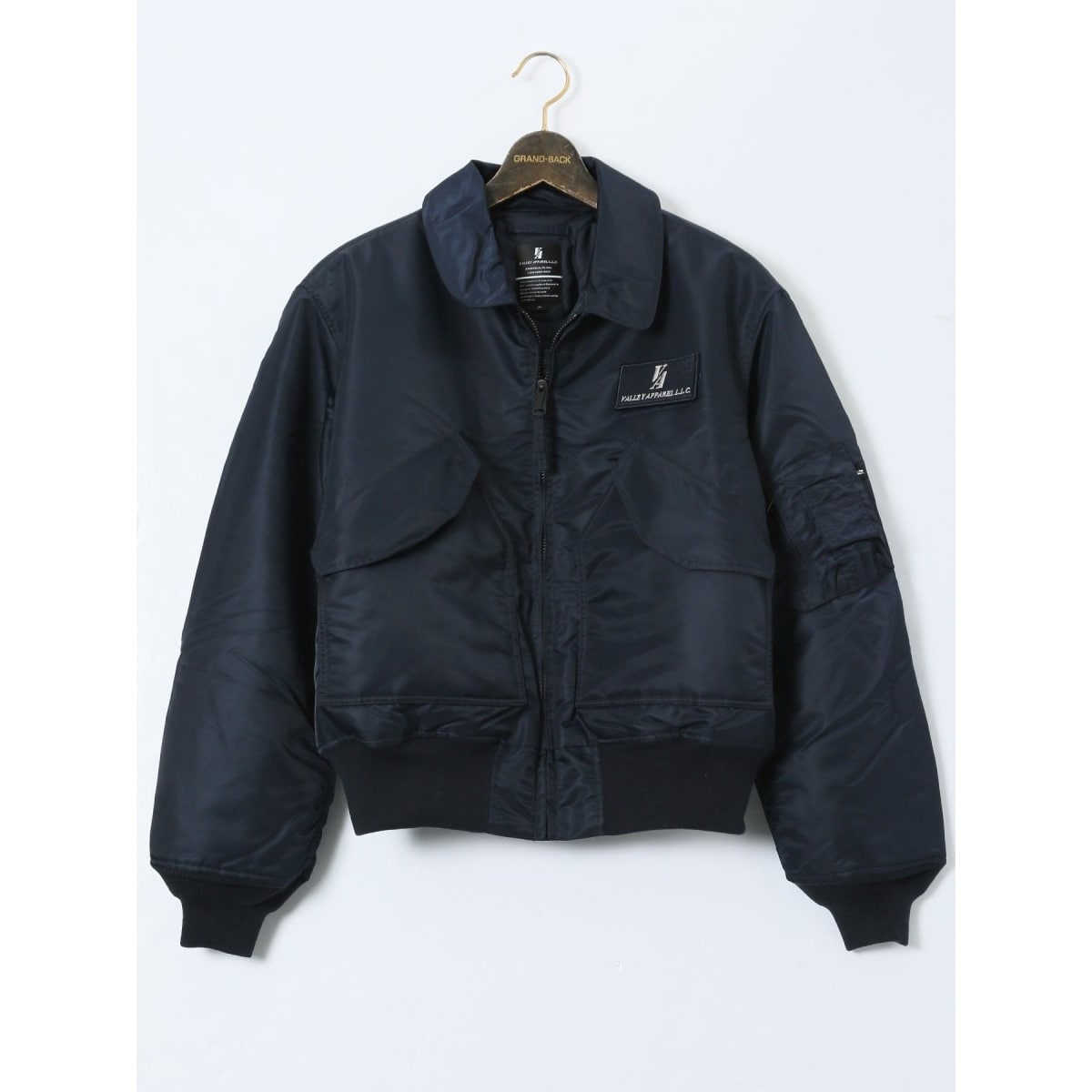グランバック（GRAND−BACK）/【大きいサイズ】バレーアパレル フード脱着 フライトナイロンジャケット 大きいサイズ】バレーアパレル フード脱着 フライトナイロンジャケット