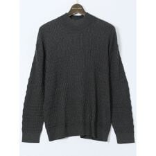 【大きいサイズ】gim ウォッシャブル 綿カシミヤ ハイネックニット